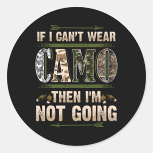 Pegatina Redonda Caza divertida de camo Cazadores Buck Deer Country