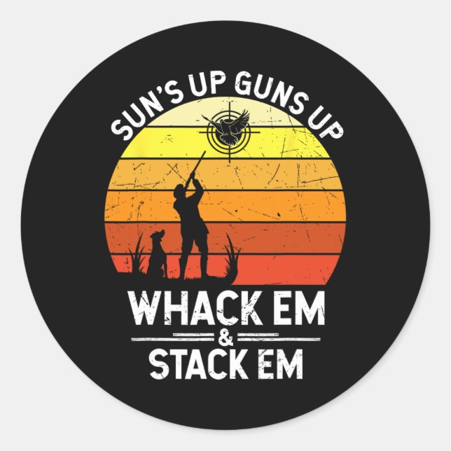 Pegatina Redonda Caza divertida de palomas - Temporada de caza de p (Anverso)