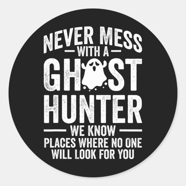 Pegatina Redonda Caza Evp Paranormal Fantasma Aventuras 2 (Anverso)