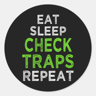 Pegatina Redonda Caza graciosa de Furbearer