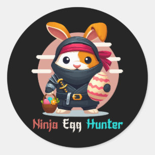 Pegatina Redonda Cazador de huevos ninja