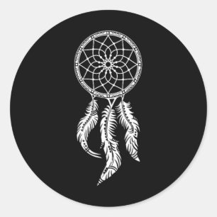 Pegatina Redonda Cazador de sueños, Cazador de Sueños, Amuletos de