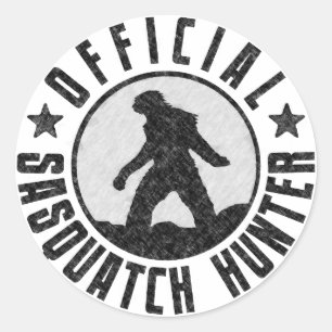 Pegatina Redonda Cazador oficial de Sasquatch - Pie grande en grung
