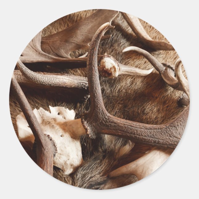 Pegatina Redonda Cazadores de ideas de regalo de venado Elk Moose (Anverso)