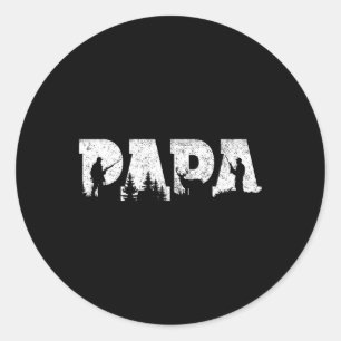 Pegatina Redonda Cazando a papá cazando a hombres en vintage del Dí