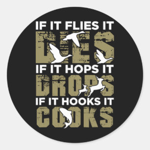 Pegatina Redonda Cazando Camisas Para Hombres Cazadora Graciosa Reg