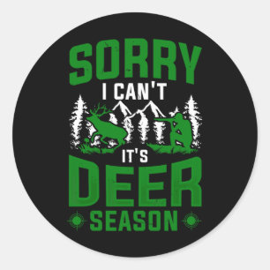 Pegatina Redonda Cazando Hombres Mujeres Cachorro Deer Hunter Dad S