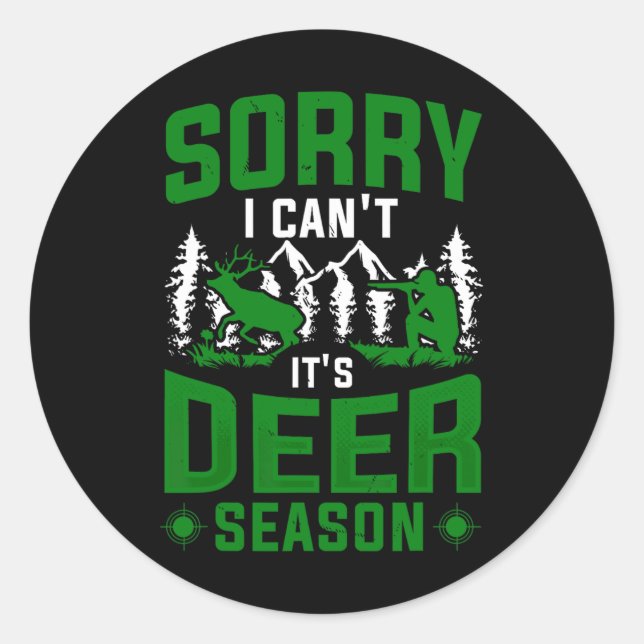 Pegatina Redonda Cazando Hombres Mujeres Cachorro Deer Hunter Dad S (Anverso)