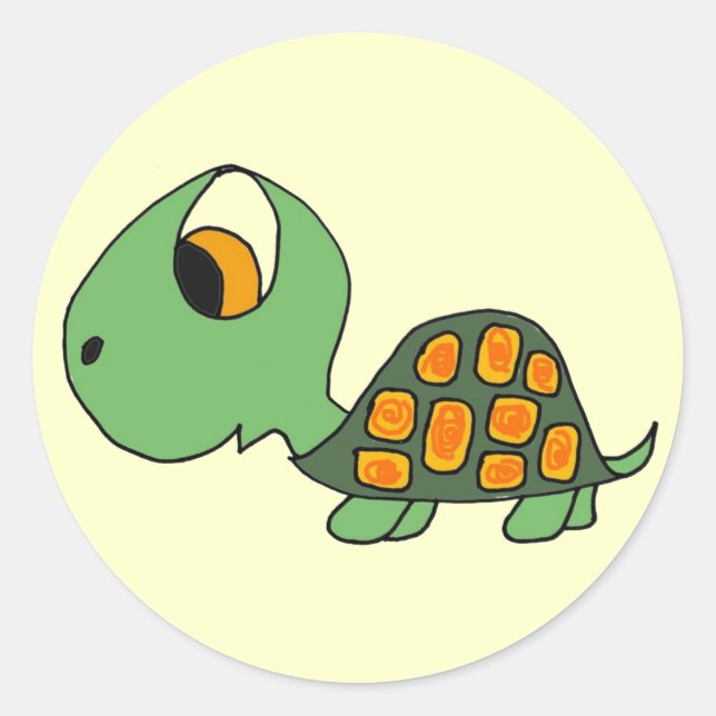 Pegatina Redonda CB-Personalizados Pegatinas de tortugas (Anverso)