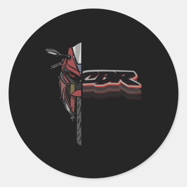 Pegatina Redonda Cbr Fireblade Sportbike Motorcycle (Anverso)