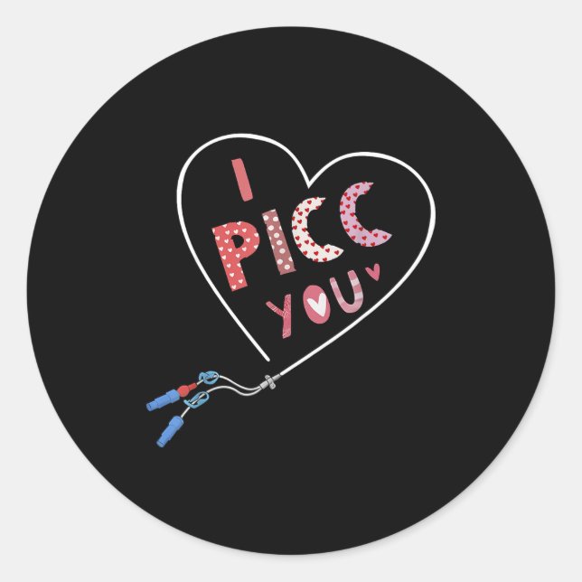 Pegatina Redonda Cc Heart Valentine Vascular Access Team Cc Iv Nurs (Anverso)