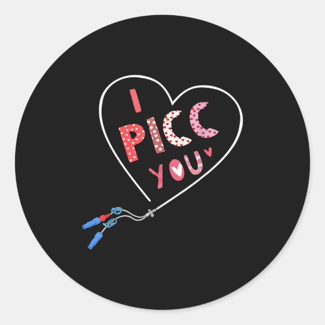 Pegatina Redonda Cc Heart Valentine Vascular Access Team Cc Iv Nurs (Anverso)