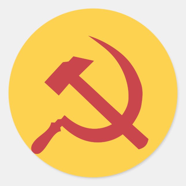 Pegatina Redonda cccp ussr hammer and sickle (Anverso)