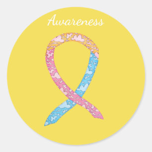 Pegatina Redonda CDH Awareness Ribbon Personalizados Decretos Pegat