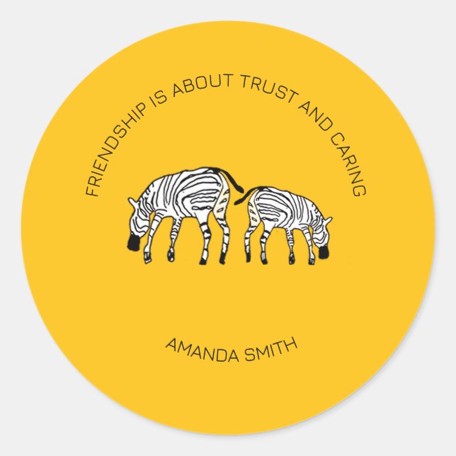 Pegatina Redonda Cebras kenianas inspiradoras, amables y felices (Anverso)