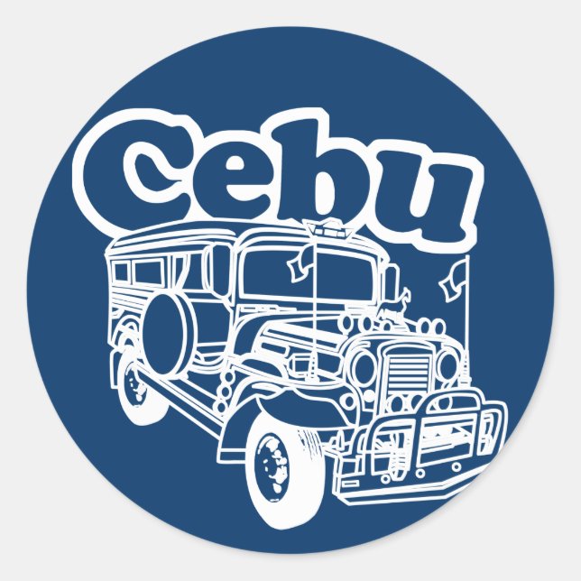 Pegatina Redonda Cebu Jeepney (Anverso)