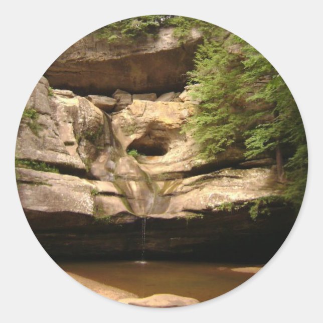 Pegatina Redonda Cedar Falls (Anverso)