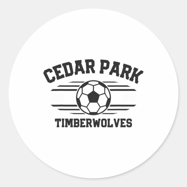 Pegatina Redonda Cedar Park Timberwolves Fútbol Ll 2025  (Anverso)