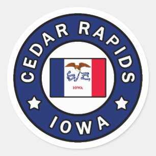 Pegatina Redonda Cedar Rapids Iowa