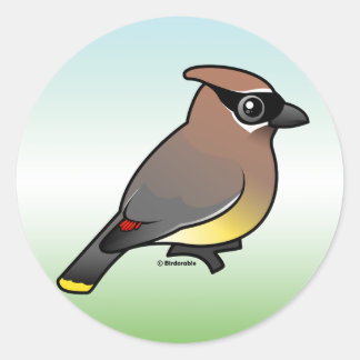 Pegatina Redonda Cedar Waxwing