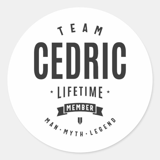 Pegatina Redonda Cedric Lifetime Miembro Personalizado Nombre Cedri (Anverso)