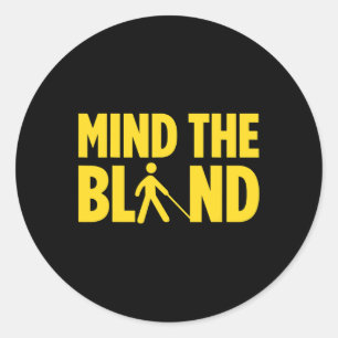 Pegatina Redonda Ceguera Para Ciegos Ciegos Braille Re