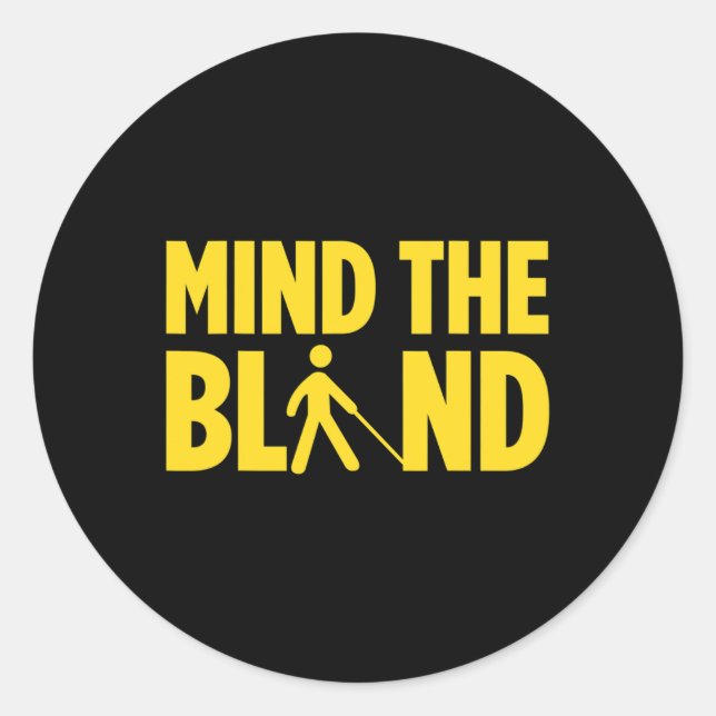 Pegatina Redonda Ceguera Para Ciegos Ciegos Braille Re (Anverso)