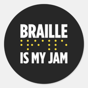 Pegatina Redonda Ceguera Para Ciegos Ciegos Braille Re