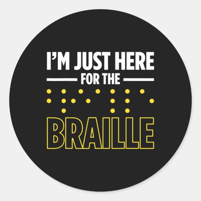 Pegatina Redonda Ceguera Para Ciegos Ciegos Braille Re (Anverso)