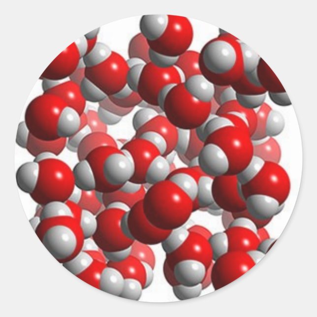 Pegatina Redonda celdas de agua (Anverso)