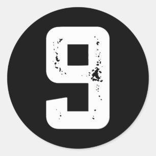 Pegatina Redonda Celebra 9 Happy B Day Py Fun Font