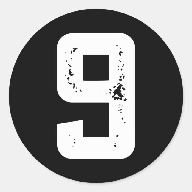 Pegatina Redonda Celebra 9 Happy B Day Py Fun Font (Anverso)