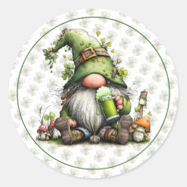 Pegatina Redonda Celebración caprichosa del Día de San Patricio