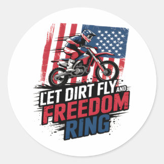 Pegatina Redonda Celebración - Cita de Let Freedom Ring