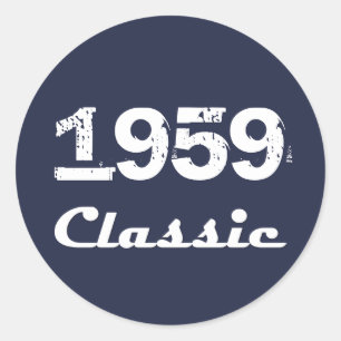 Pegatina Redonda Celebración clásica del 60 cumpleaños de 1959