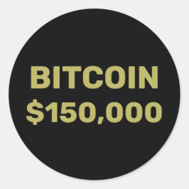 Pegatina Redonda Celebración de Bitcoin 150000