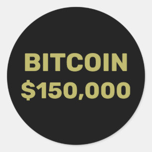 Pegatina Redonda Celebración de Bitcoin 150000