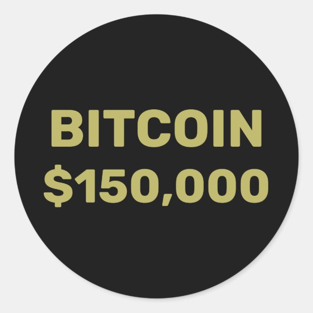 Pegatina Redonda Celebración de Bitcoin 150000 (Anverso)