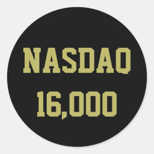 Pegatina Redonda Celebración de la Bolsa de Valores NASDAQ 16000
