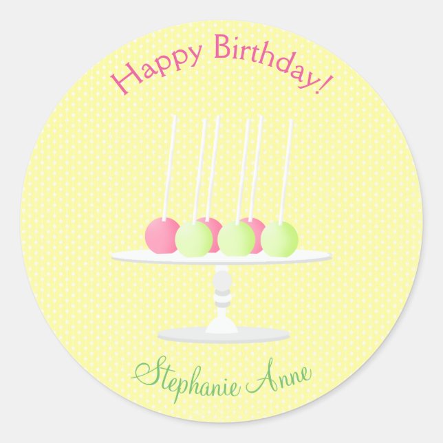 Pegatina Redonda Celebración de la torta dulce Ballerina (Anverso)
