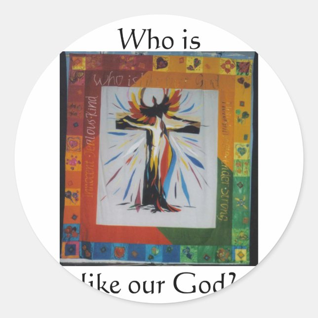 Pegatina Redonda Celebración de Pascua (Anverso)