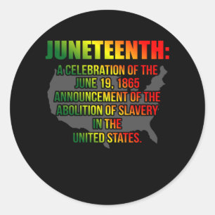 Pegatina Redonda Celebración del 19 de junio de la historia negra e