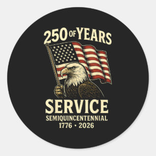 Pegatina Redonda Celebración del 250 aniversario de Estados Unidos 
