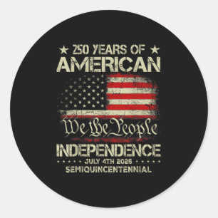 Pegatina Redonda Celebración del 250 aniversario de los Estados Uni