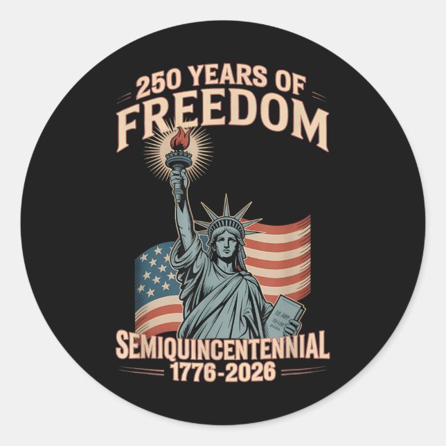 Pegatina Redonda Celebración del 250 aniversario de los Estados Uni (Anverso)