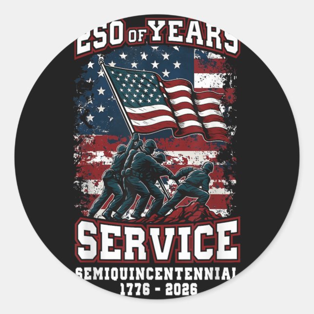 Pegatina Redonda Celebración del 250 aniversario de los Estados Uni (Anverso)