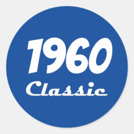 Pegatina Redonda Celebración del 60 cumpleaños clásico de 1960