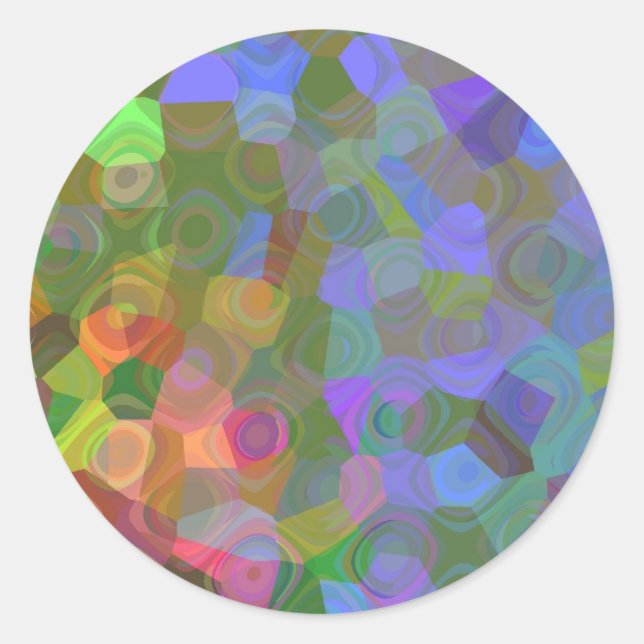 Pegatina Redonda Celebración del color (Anverso)