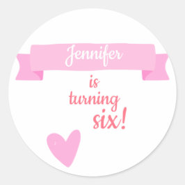 Pegatina Redonda Celebración del cumpleaños de los chicas