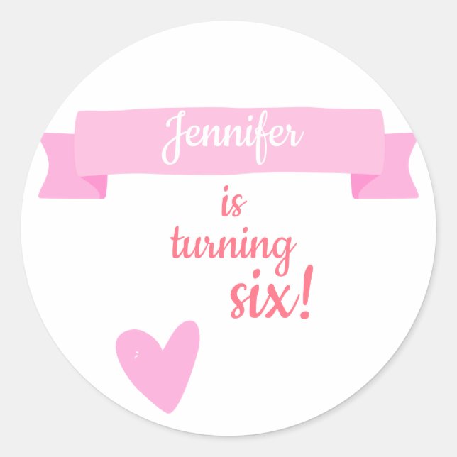 Pegatina Redonda Celebración del cumpleaños de los chicas (Anverso)